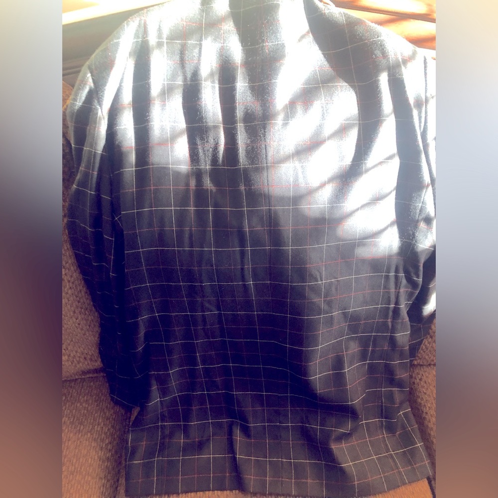 Black & Red Checkered Long Sport Coat